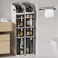 Plastic storage drawers, multi-tiered drawer style, space-saving, ideal for kitchen and bathroom organization boxes.