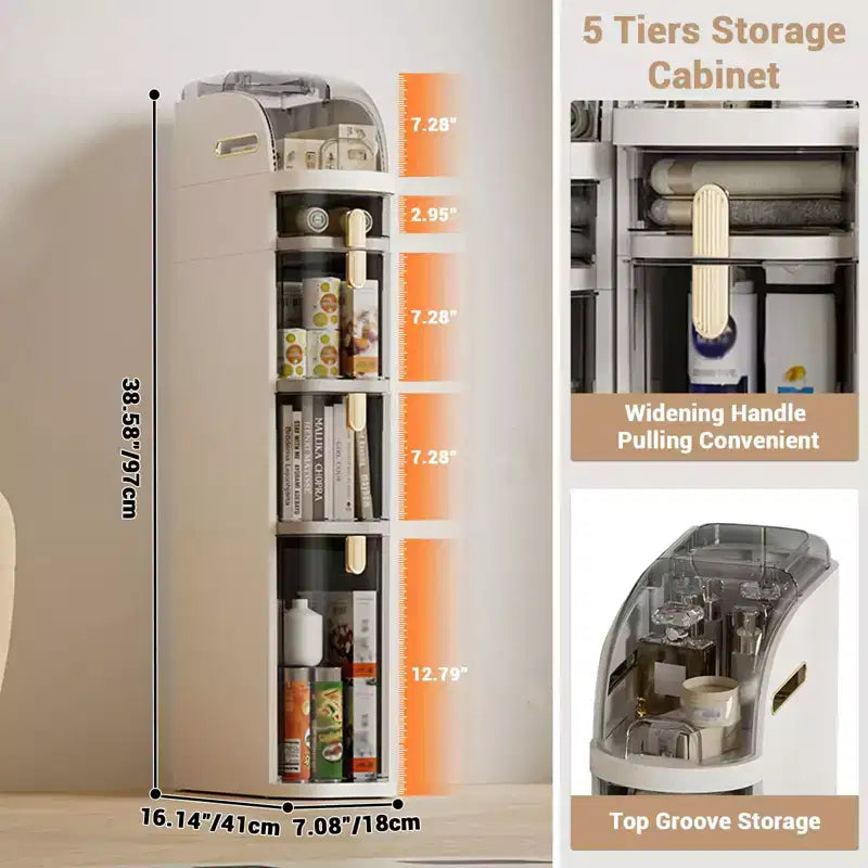 Plastic storage drawers, multi-tiered drawer style, space-saving, ideal for kitchen and bathroom organization boxes.