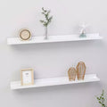 Wall Shelf Set of 2 High gloss white MDF 31.5x3.5x1.2 in