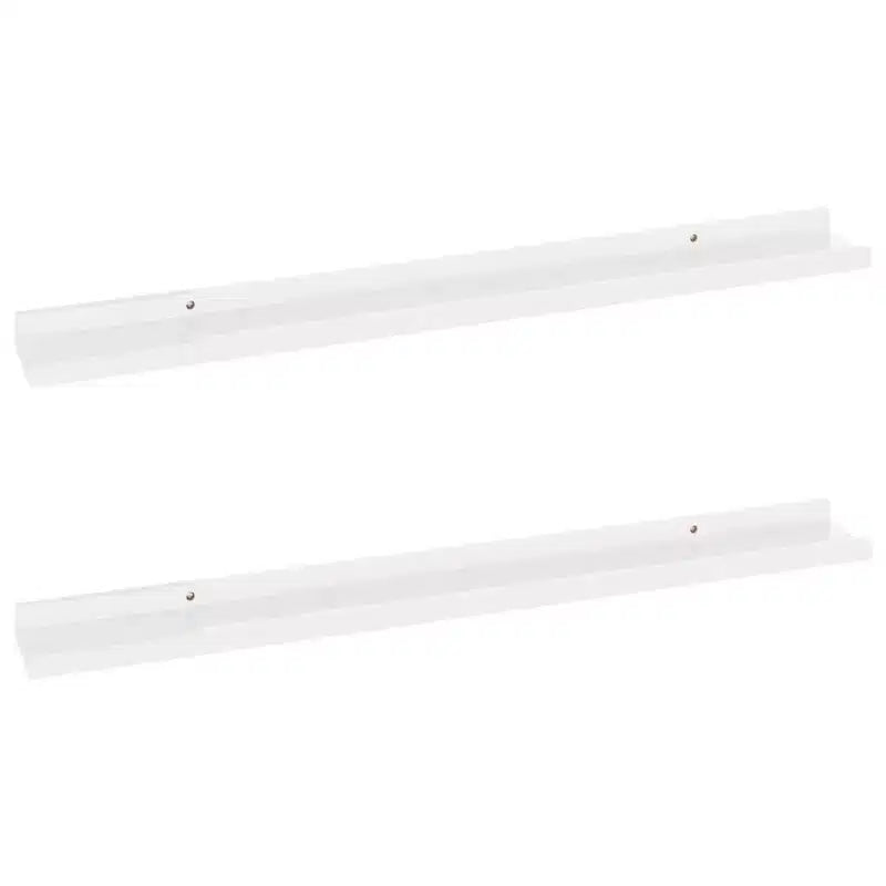 Wall Shelf Set of 2 High gloss white MDF 31.5x3.5x1.2 in