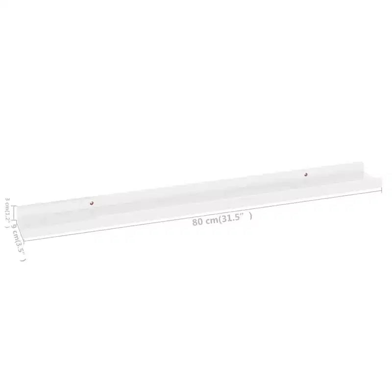 Wall Shelf Set of 2 High gloss white MDF 31.5x3.5x1.2 in