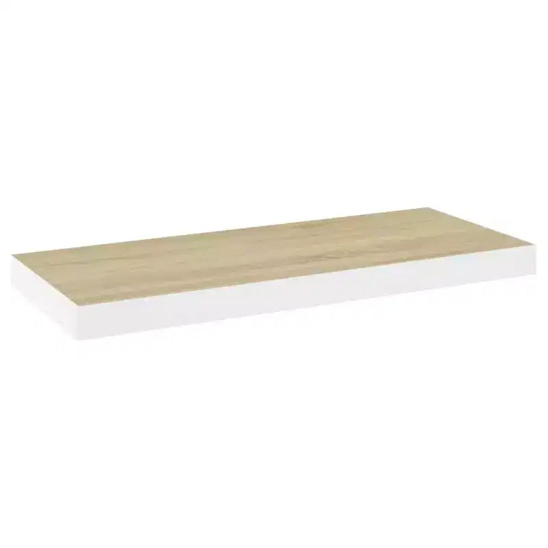 Wall Shelf Set of 2 Oak and white Honeycomb MDF 23.6x9.3x1.5 in