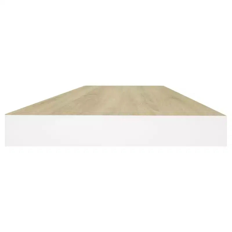 Wall Shelf Set of 2 Oak and white Honeycomb MDF 23.6x9.3x1.5 in