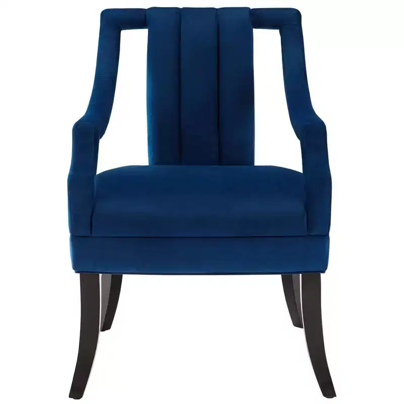 Set of 2 Harken Accent Chairs Performance Velvet Navy - Modway: Upholstered Wooden Frame, Spot Clean