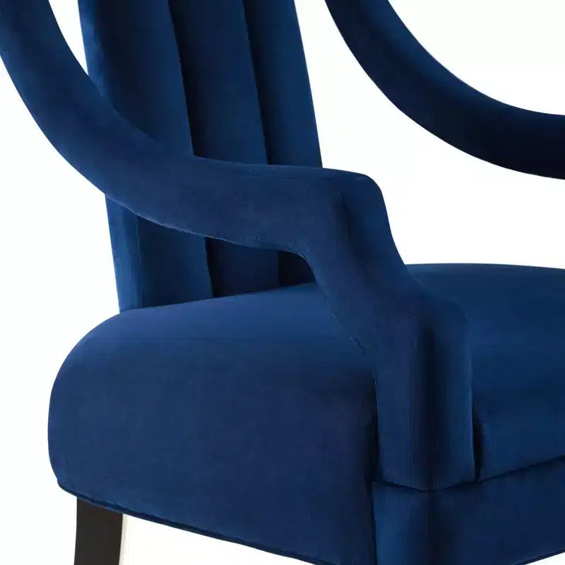 Set of 2 Harken Accent Chairs Performance Velvet Navy - Modway: Upholstered Wooden Frame, Spot Clean